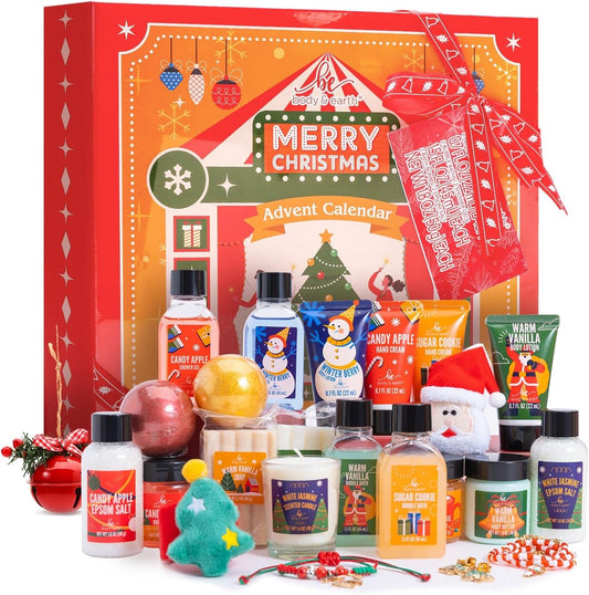 2023 Advent Calendar - 24 Days of Christmas Countdown Calendar with Hand Cream, Bubble Bath, Body Butter, Necklace, Bracelet, Brooch, Beauty Skincare Bath and Body Gift Set, Christmas Gifts for Women