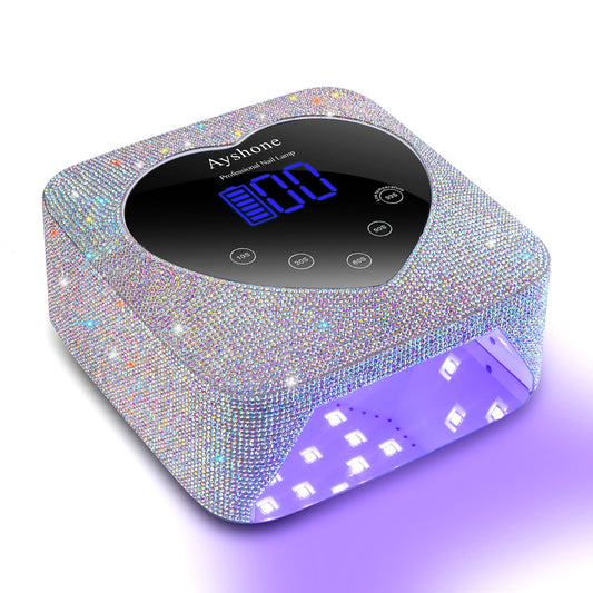 Ayshone Cordless UV LED Nail Lamp,72W Rechargeable Nail Dryer Gel Polish Light with Large LCD Display,Rechargeable Nail Curing Lamp for Salon & Home